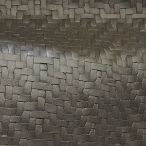 Faux leather tan fabric. Basket weave. Remnant
